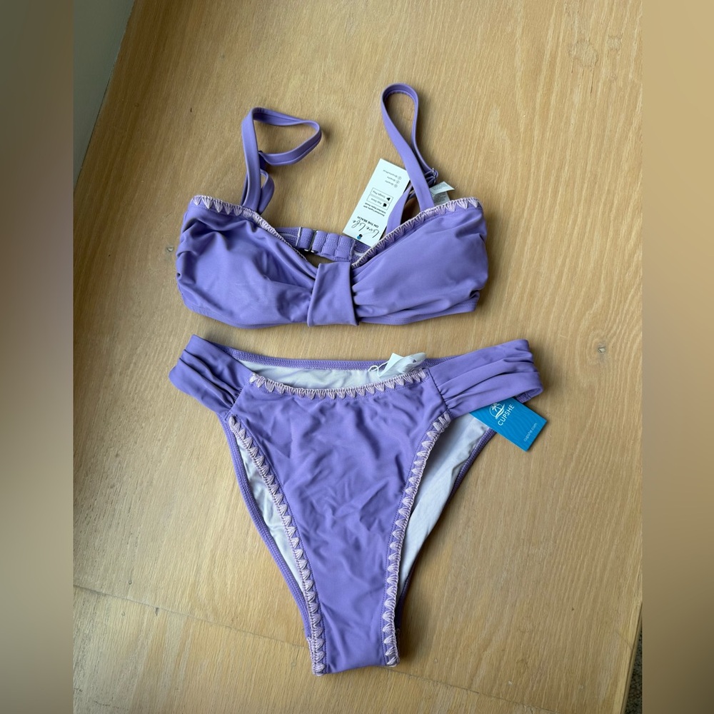 Cupshe Lavender Bikini Set XS top/S bottoms NWT